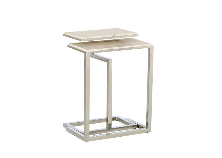 Set of 2 C-Nesting Tables in silver