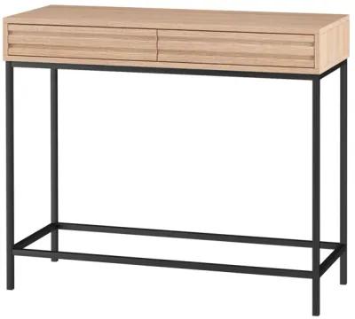 Jarrel 2 Drawer Console Table with Black Metal Legs