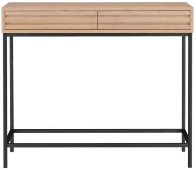 Jarrel 2 Drawer Console Table with Black Metal Legs