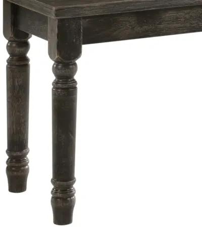 Transitional Style Rectangular Wooden Bench with Turned Legs, Bench-Benzara