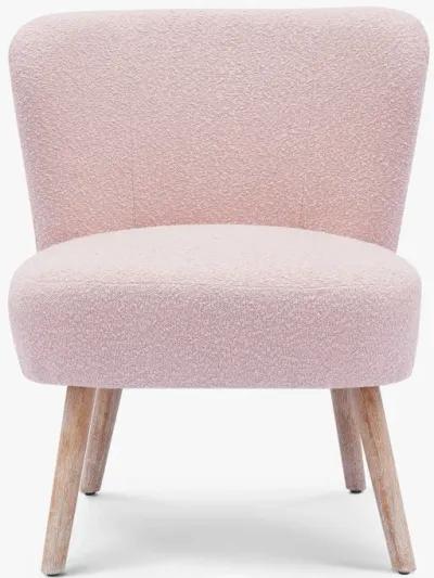 WestinTrends Genevieve 4-Piece Set Mid-Century Boucle Accent Chairs with Ottoman Foot Stools