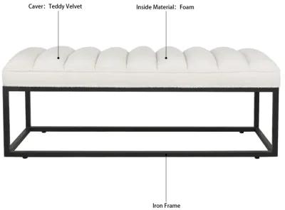 Metal Base Upholstered Bench For Bedroom For Entryway