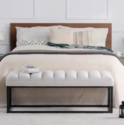 Metal Base Upholstered Bench For Bedroom For Entryway