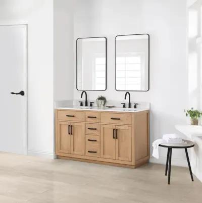 Altair 60 Double Bathroom Vanity in Light Brown without Mirror