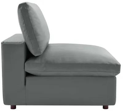 Commix Down Filled Overstuffed Vegan Leather 4-Seater Sofa