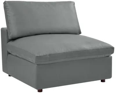 Commix Down Filled Overstuffed Vegan Leather 4-Seater Sofa