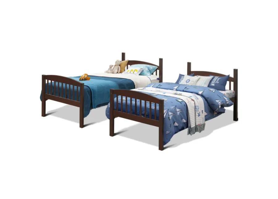 Hardwood Twin Bunk Beds with Individual Kid Bed Ladder