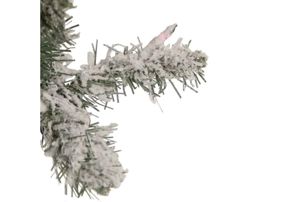 4.5' Pre-Lit Medium Heavily Flocked Pine Artificial Christmas Tree  Multicolor Lights