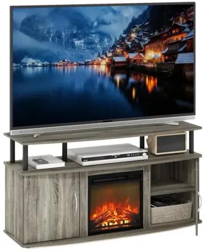 Fireplace Entertainment Center with Doors Storage Cabinet for TV up to 55 Inch