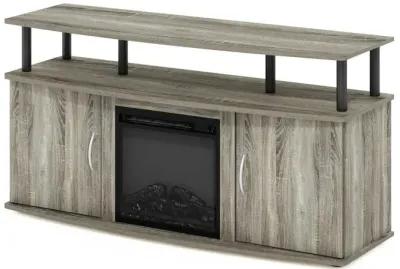 Fireplace Entertainment Center with Doors Storage Cabinet for TV up to 55 Inch