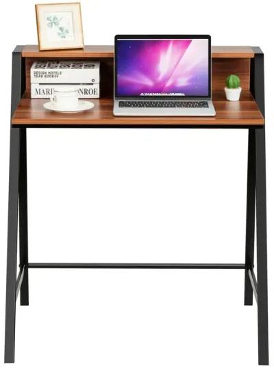 2 Tier Computer Desk PC Laptop Table Study Writing Home Office Workstation