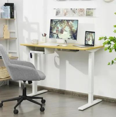 48-Inch Electric Standing Adjustable Desk with Control Panel and USB Port-Natural