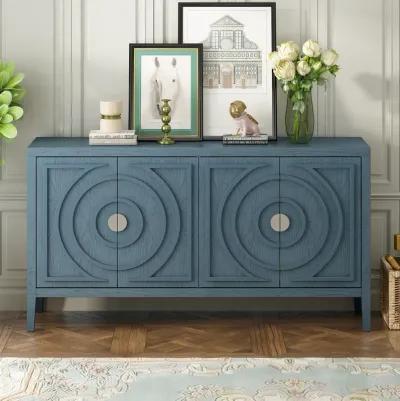 Merax Retro Circular Groove Door Sideboard