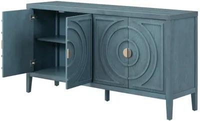 Merax Retro Circular Groove Door Sideboard