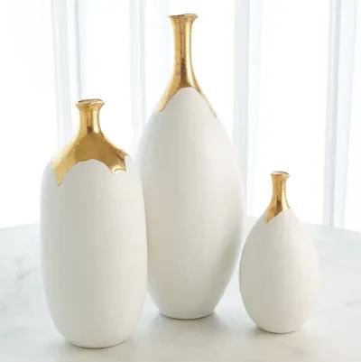 Large Dipped Golden Crackle Vase