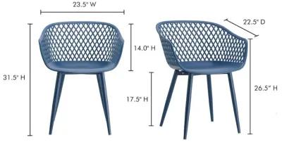 Moe's Home Collection Piazza Outdoor Chair Blue-Set Of Two