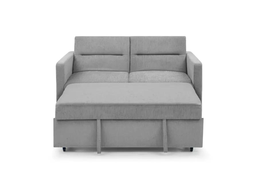 Loveseats Sofa Bed With Pull-Out Bed, Adjustable Back And Two Arm Pocket