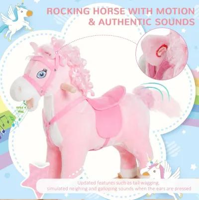 Pink Pony Pal: Plush Rocking Horse with Sounds & Swinging Tail