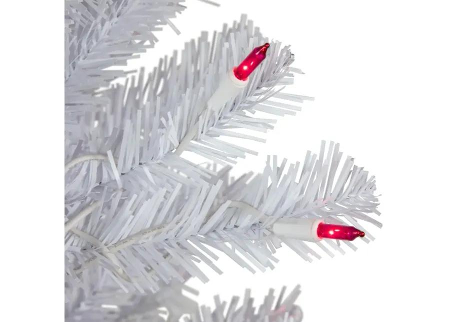 6.5’ Pre-Lit Slim Geneva White Spruce Artificial Christmas Tree  Pink Lights