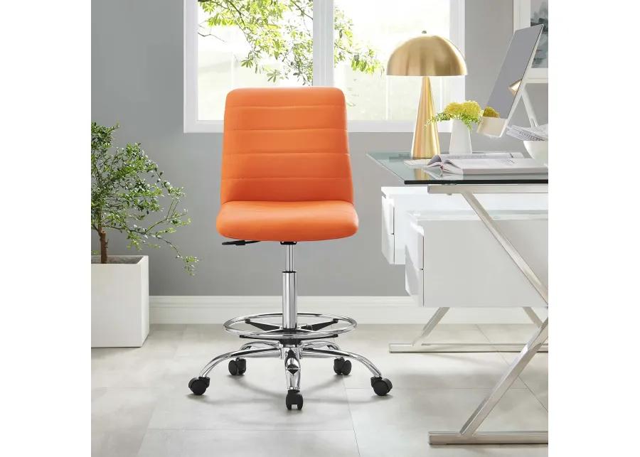 Modway Furniture - Ripple Armless Vegan Leather Drafting Chair