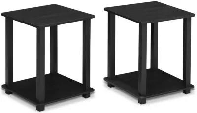 Simplistic End Table, Set of Two, Americano/Black