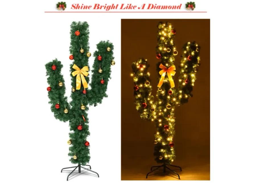 Hivago Artificial Cactus Christmas Tree with Lights