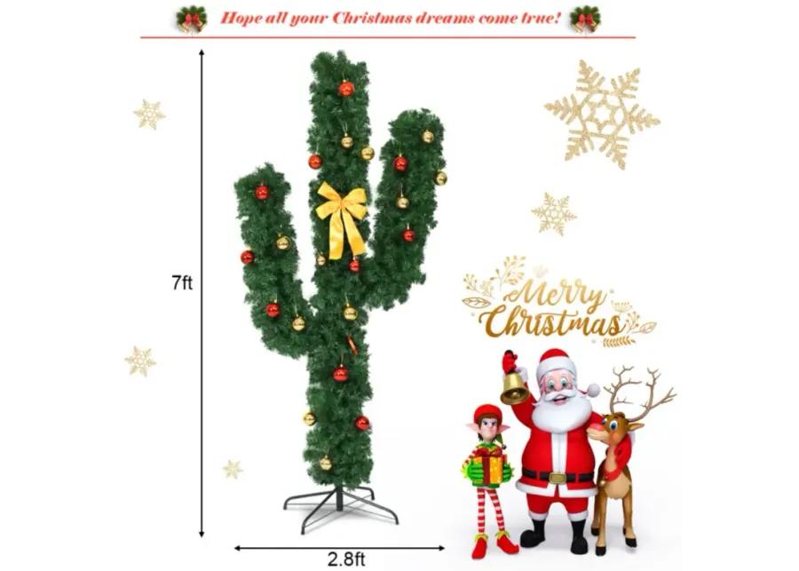 Hivago Artificial Cactus Christmas Tree with Lights