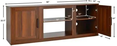 58 Inch TV Stand with 1500W Faux Fireplace for TVs up to 65 Inch