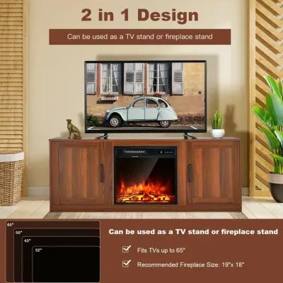 58 Inch TV Stand with 1500W Faux Fireplace for TVs up to 65 Inch