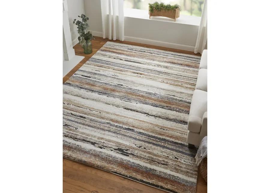 Gilmore 39MQF 5'3" x 8' Ivory/Orange/Gray Rug