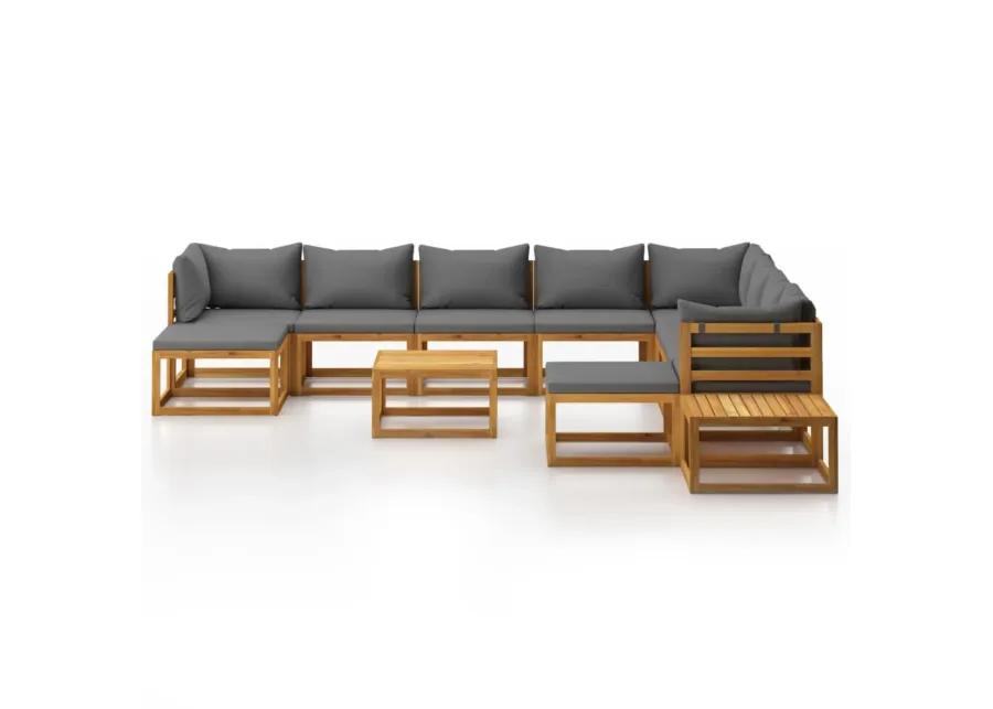 vidaXL 12 Piece Garden Lounge Set with Cushion Solid Acacia Wood