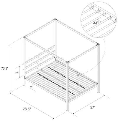 Cara Metal Canopy Bed