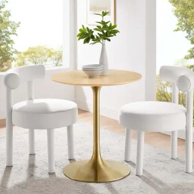 Modway - Lippa 28" Round Wood Grain Dining Table Gold Natural