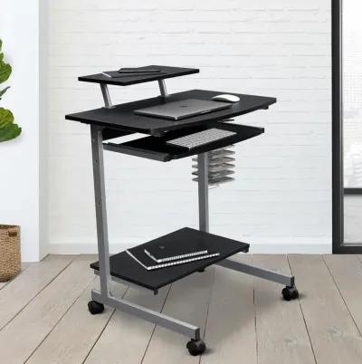 Compact Computer Cart With Storage . Color: Graphite