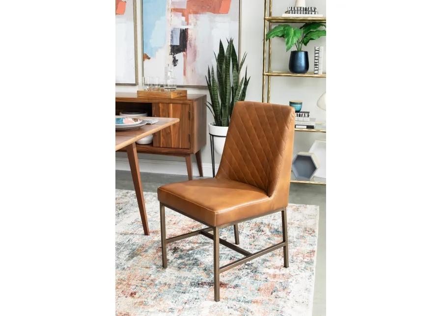 Caramel & Metal Dining Chair