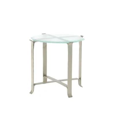 Melting Glass Side Table- Silver