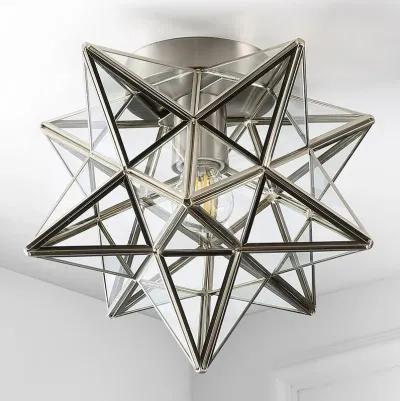 Stella Moravian Star Metal/Clear Glass LED Pendant