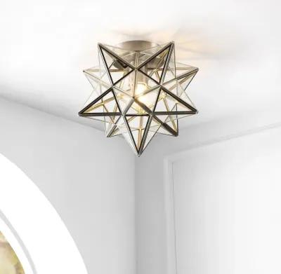 Stella Moravian Star Metal/Clear Glass LED Pendant