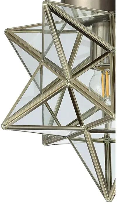 Stella Moravian Star Metal/Clear Glass LED Pendant