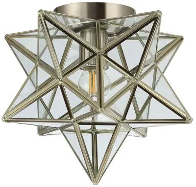 Stella Moravian Star Metal/Clear Glass LED Pendant