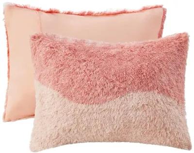 Gracie Mills Ombre Wave Shaggy Faux Fur Comforter Set