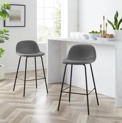 Riley 2Pc Counter Stool Set Gray/ Matte Black - 2 Stools