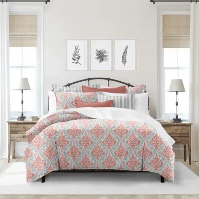 6ix Tailors Fine Linens Adira Coral Duvet Cover Set