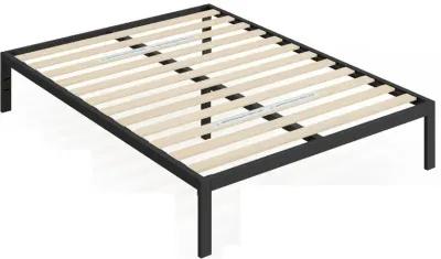 Hivvago Full Black Metal Platform Bed Frame with Wood Slats - 700 lbs Weight Capacity