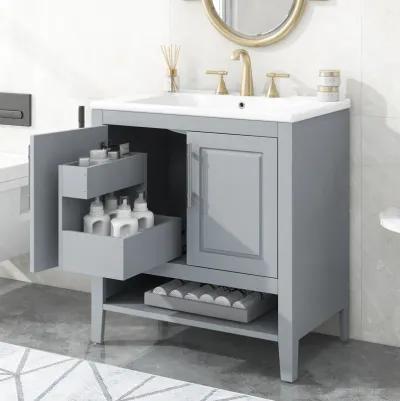 Merax Freestanding 30" Bathroom Furniture Vanity with Sink