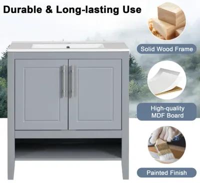 Merax Freestanding 30" Bathroom Furniture Vanity with Sink