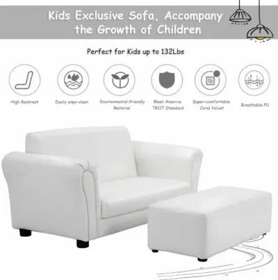 Hivvago Soft Kids Double Sofa with Ottoman