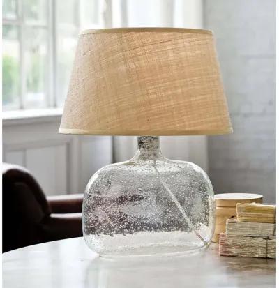 Seeded Oval Glass Table Lamp