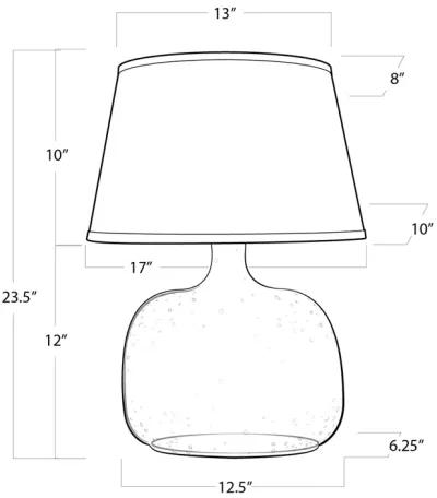 Seeded Oval Glass Table Lamp