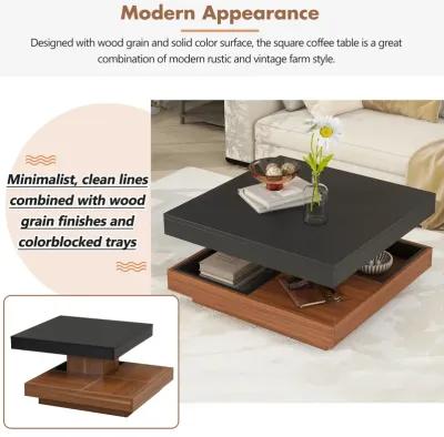 Merax Modern Square Rotating Coffee Table